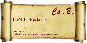 Csóti Beatrix névjegykártya